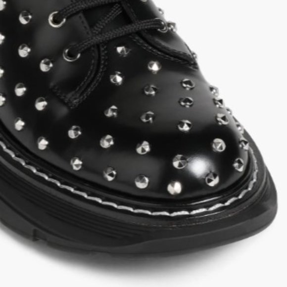 ALEXANDER MCQUEEN Studded leather combat boots NEW sz 40 - Picture 4 of 5